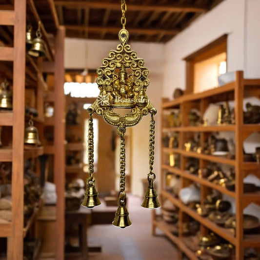 Brassaura™ Premium Brass Ganesha Wall Hanging – Height 12.6 Inches & Weight 0.73 Kgs | Hindu Devotional Décor