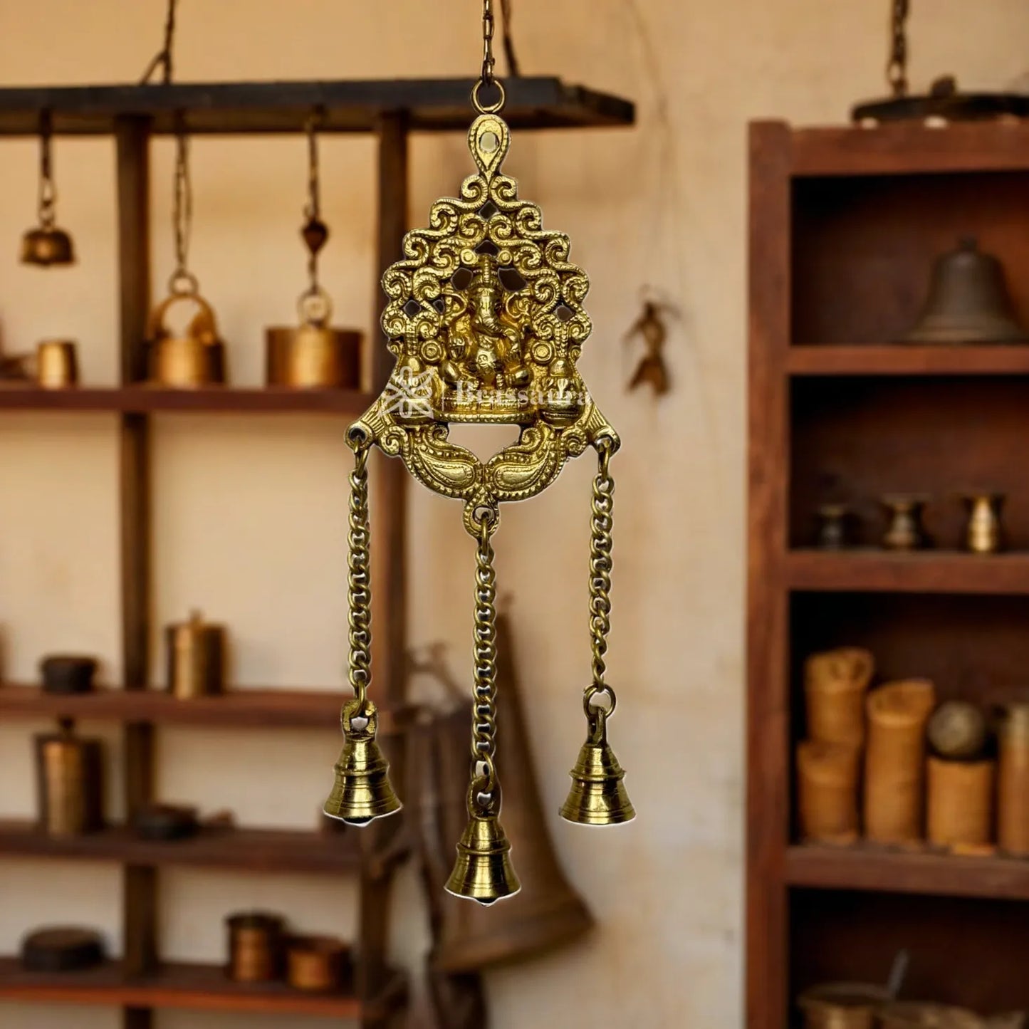 Brass Ganesha Wall Hanging Statue for Home and Decor Weight 0.73 Kg Height 32 cm