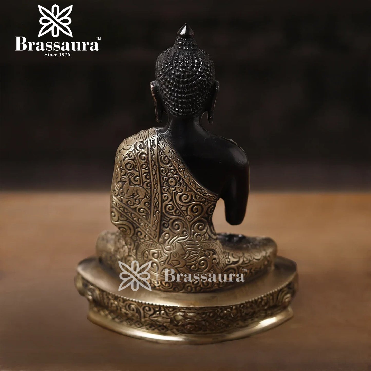 Brass Buddha For Home And Décor Weight 3.2 kg Height 9.5 Inch