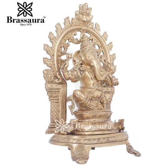 Brass Ganesha Statue For Home Decor And Gift Item Weight 4.4 Kg And Height 11.5 Inches