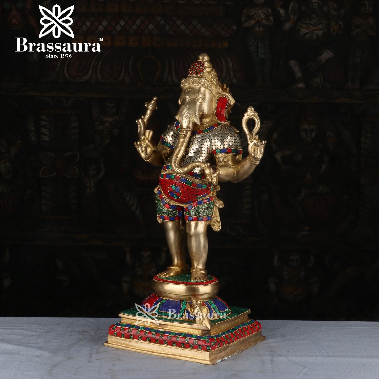 Brass Ganesha Statue For Home Decor And Gift Items Weight 11 Kg And Height 18 Inches