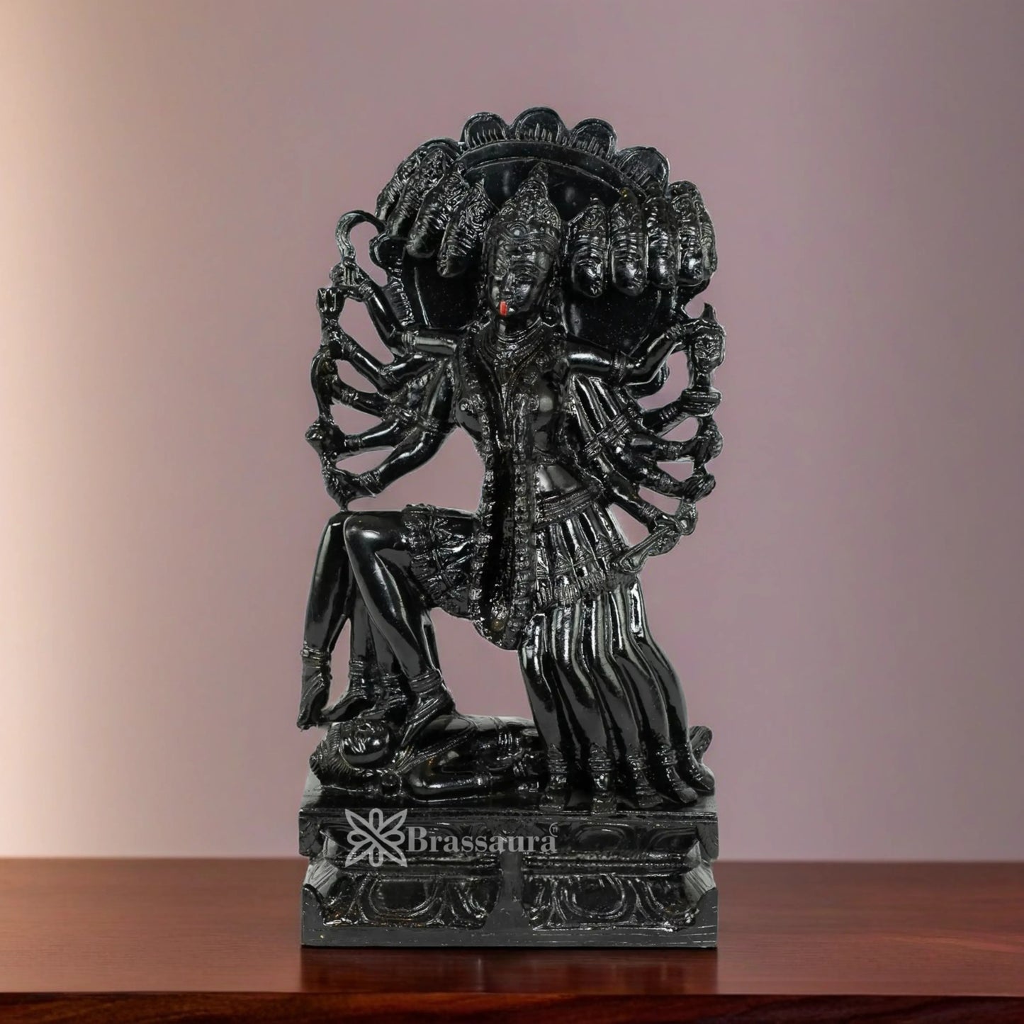 Brassaura™ Artistic Brass Kali Maa Idol – Height 15 Inches & Weight 8.1 Kgs | Home & Temple Décor