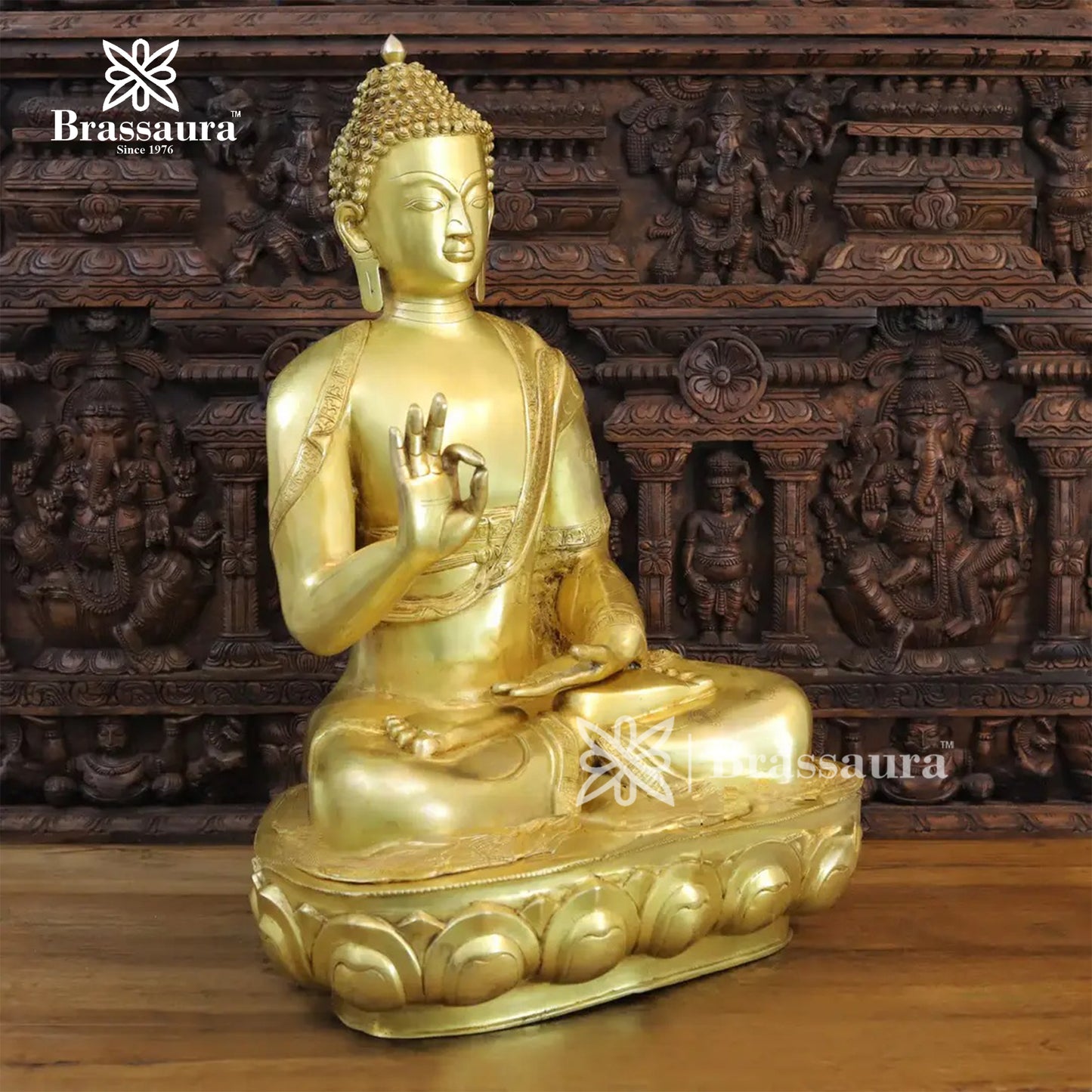 Brass Buddha For Home And Décor Weight 41.56 kg Height 35 Inch