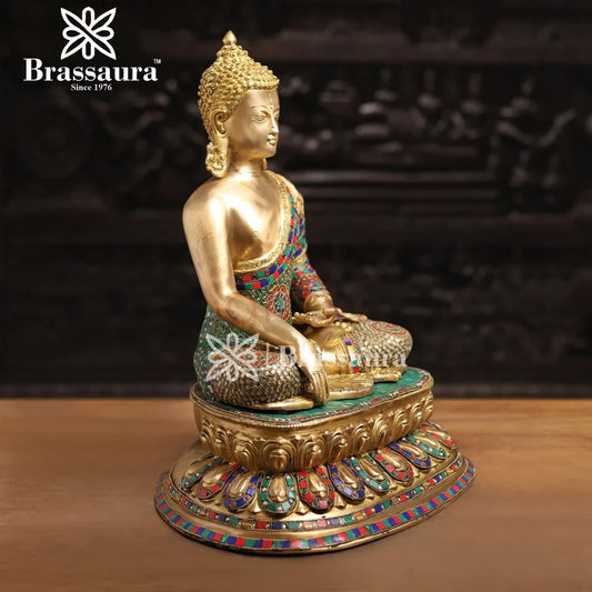 Brass Buddha For Home And Décor Weight 18.54 kg Height 20 Inch