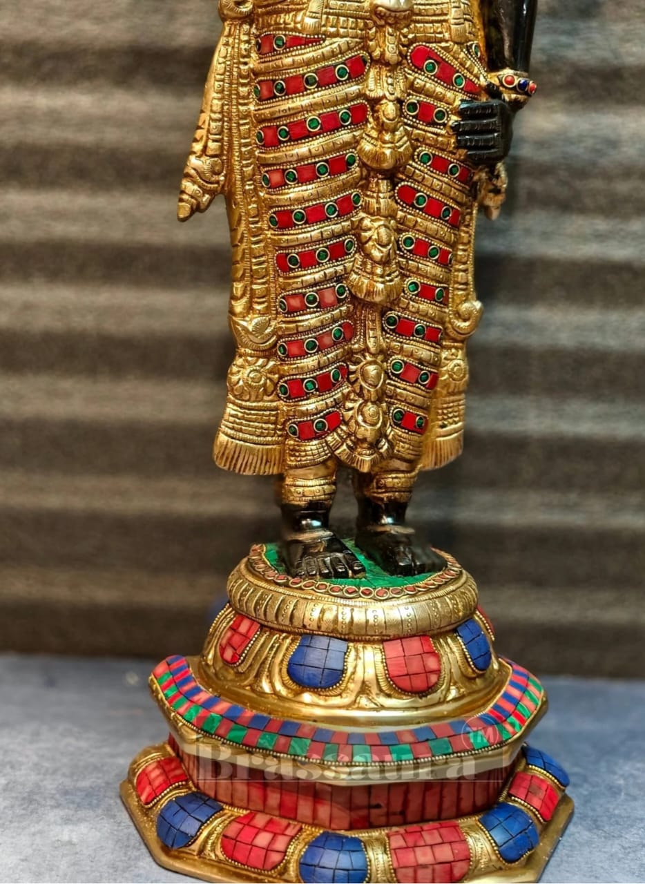 Brassaura™ Pure Brass Tirupati Balaji Idol – 33.5 Inches, 22 Kgs