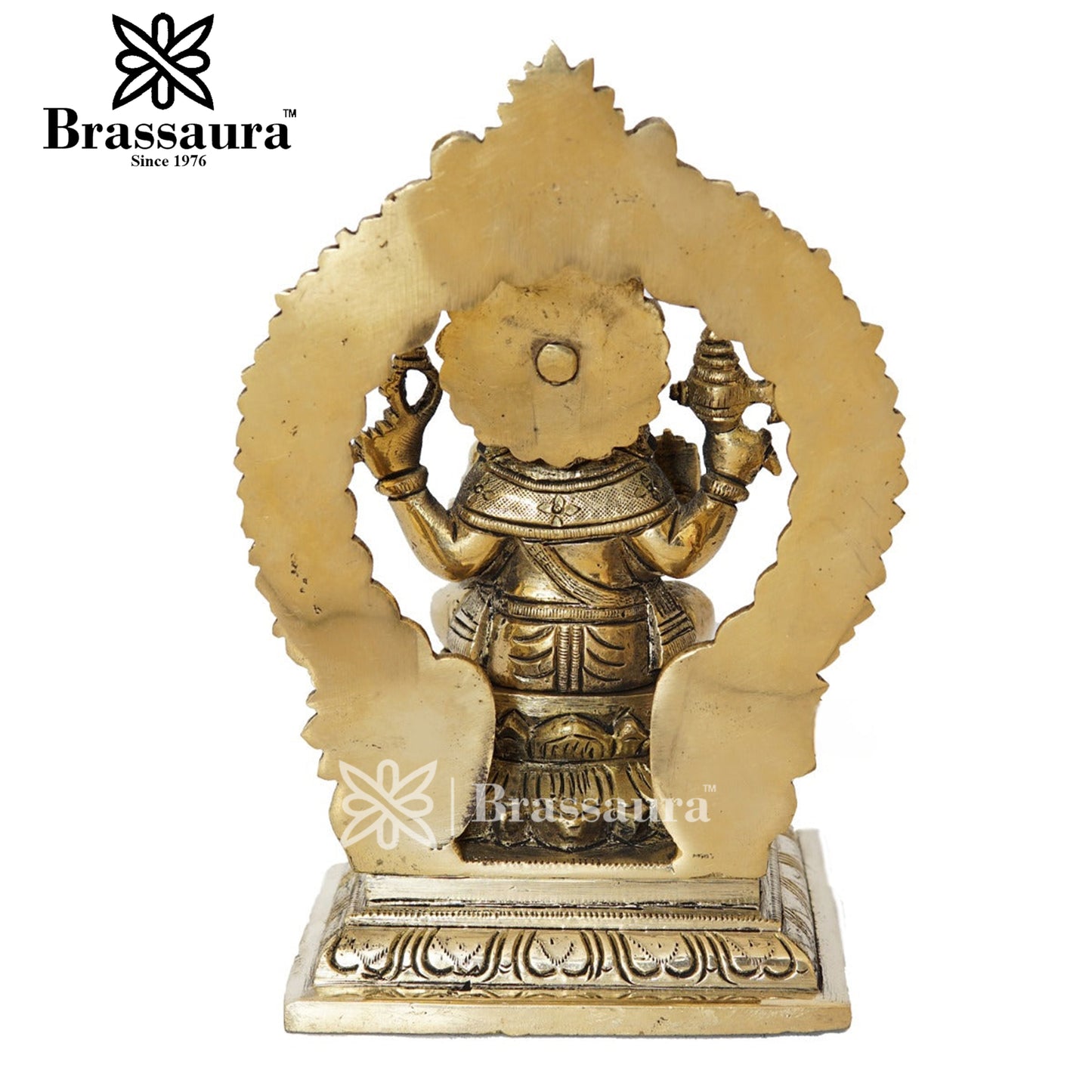 Brassaura™ Brass Ganesha Idol for Home and Decor | Weight 1.8 Kgs | Height 7 Inches