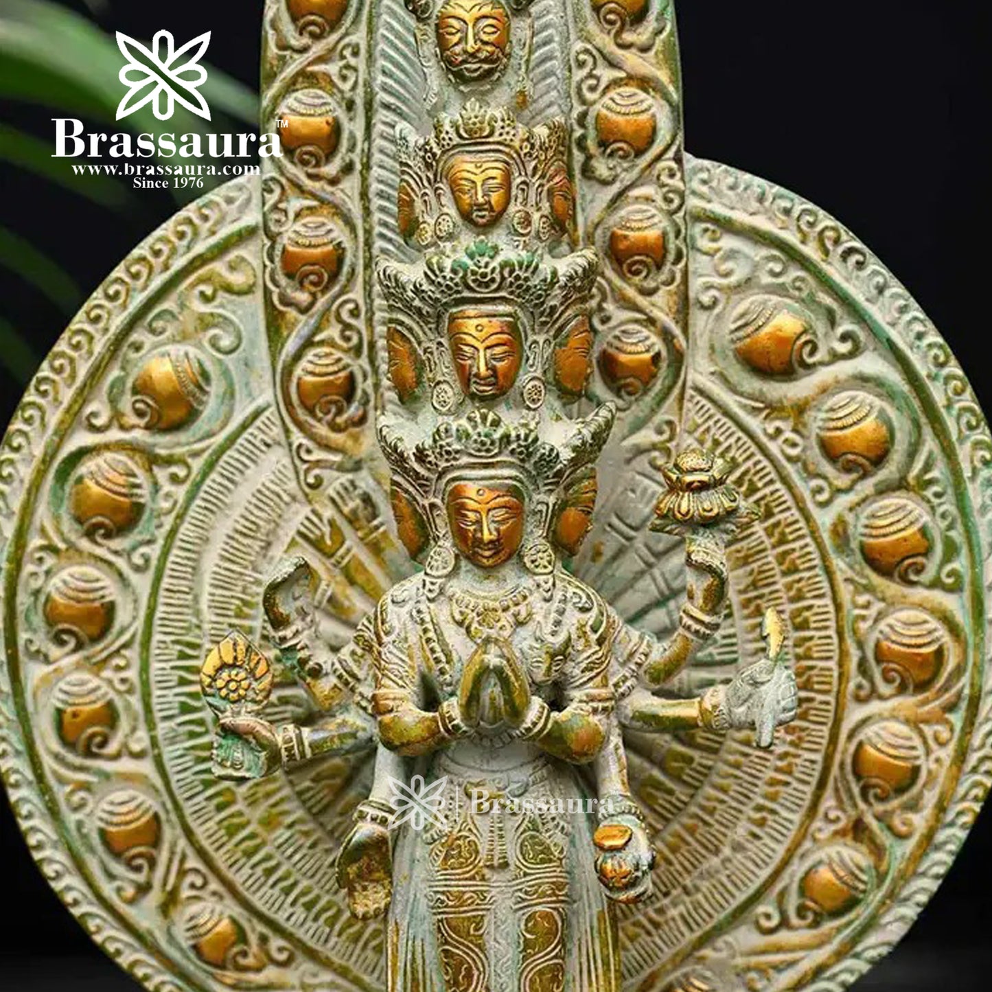 Brass Avlokiteswara For Home Décor And Gift Items Weight 5.36 Kg And Height 14.75 Inches