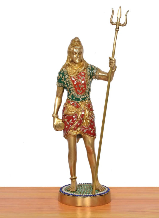 Brassaura® Brass Standing Shiva Statue | Height 20 Inches