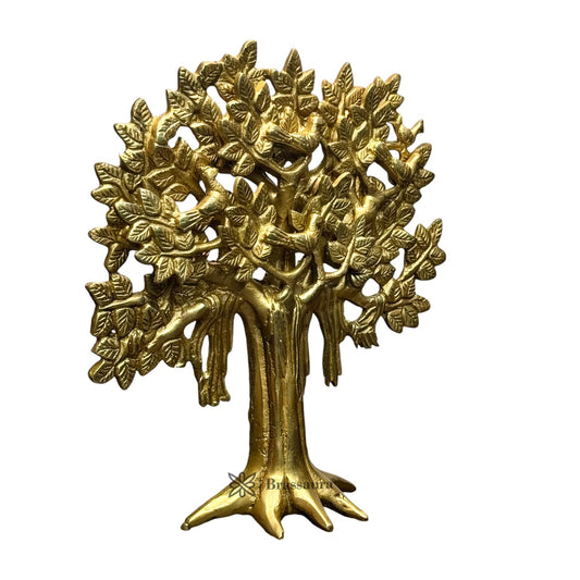 Brassaura™ Brass Tree Home Décor – Height 11 Inches & Weight 1.3 Kgs | Exquisite Handcrafted Art Piece for Living Space