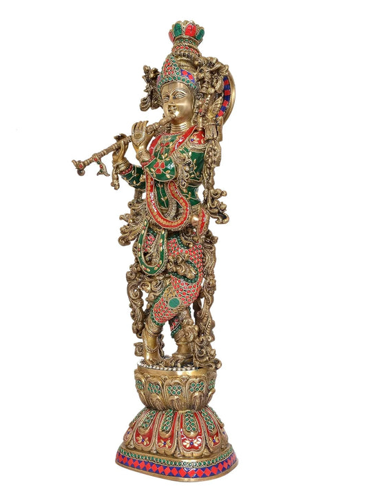 Brassaura® Brass Krishna Statue | Height 29 Inches