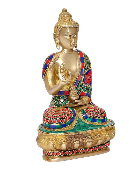 Brassaura® Brass Meditating Buddha Statue | Height 10 Inches