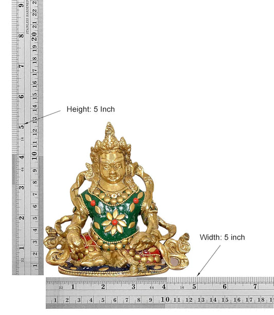 Brassaura® Brass Kubera Statue | Height 5 Inches