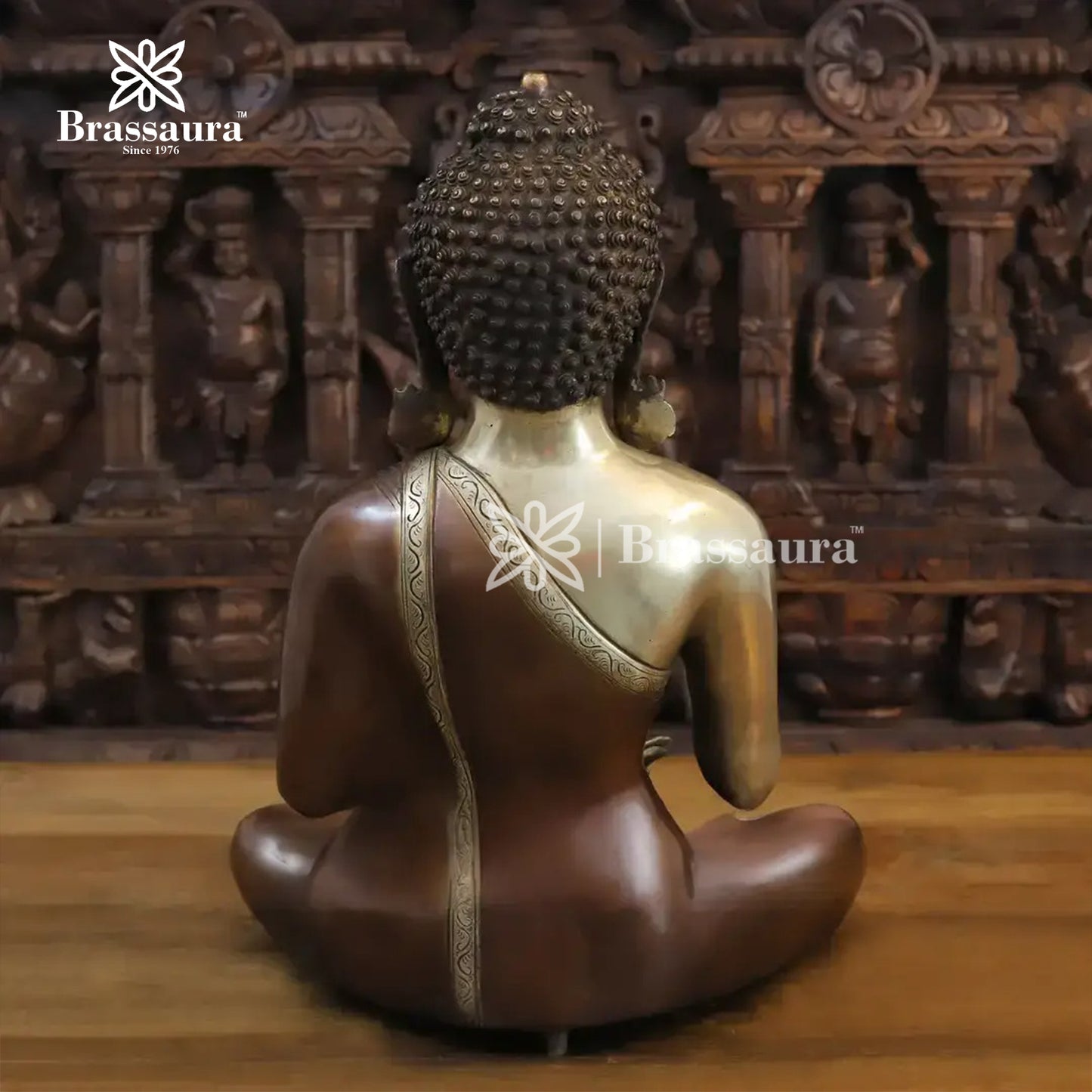 Brass Buddha For Home And Décor Weight 15.9 kg Height 20 Inch