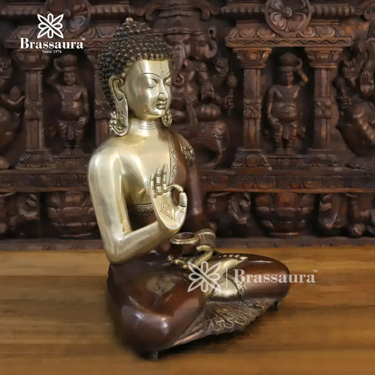 Brass Buddha For Home And Décor Weight 15.9 kg Height 20 Inch