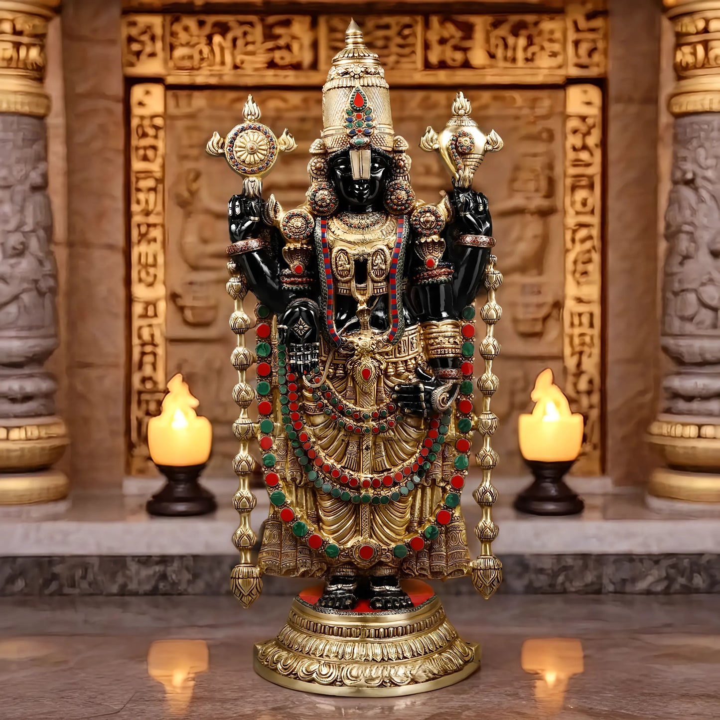 Brass Balaji Idol For Home Decor Height 46 Inch & Weight 48.1 Kg