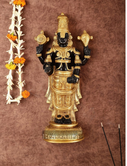 Brassaura® Brass Tirupati Balaji Wall Hanging Idol – 16 Inches