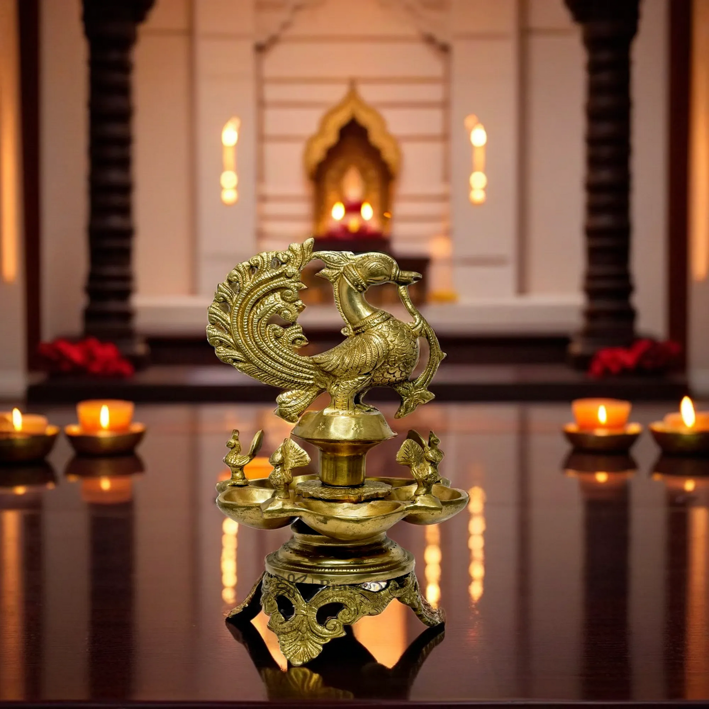 Brass Cock Deepak for Home and Decor Weight 4 Kg Height 33 cm