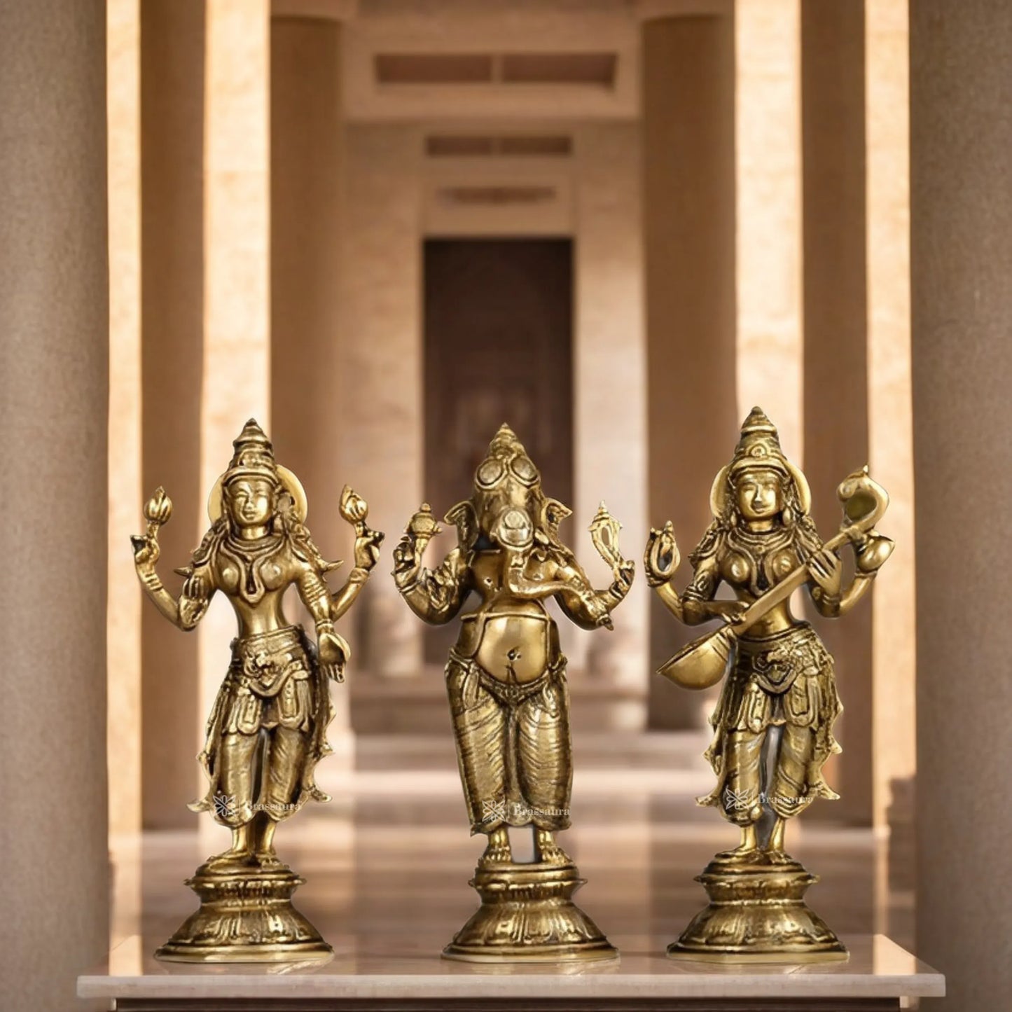 Brass Artistic Lakshmi Ganesh Height 10 Inches & Weight 9 Kgs