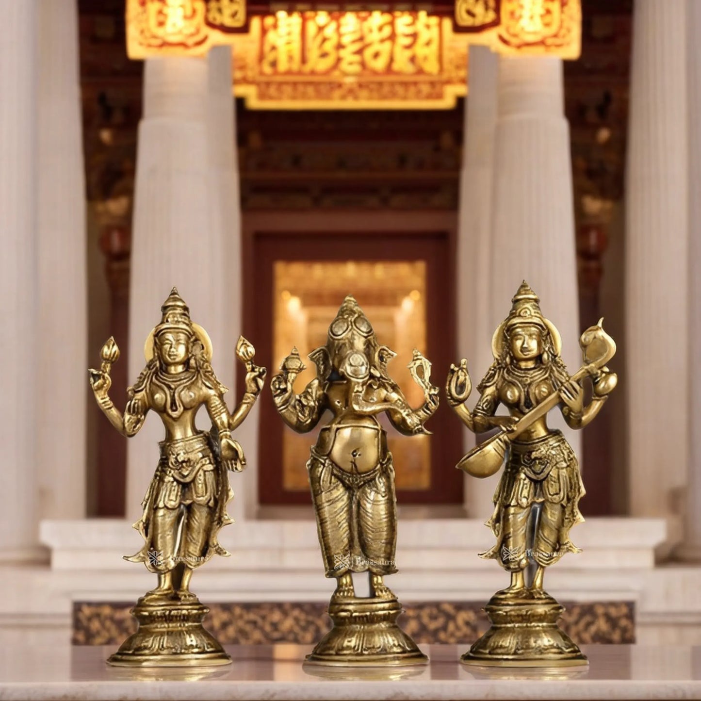 Brass Artistic Lakshmi Ganesh Height 10 Inches & Weight 9 Kgs