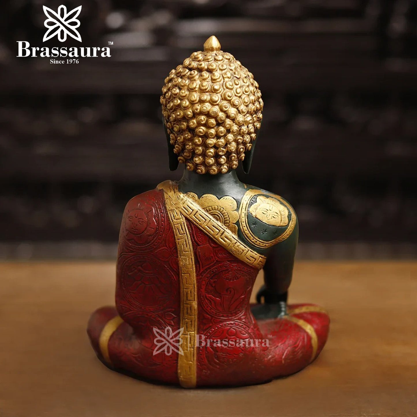 Brass Buddha For Home And Décor Weight 5.6 kg Height 12 Inch
