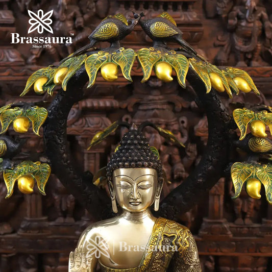 Brass Buddha For Home And Décor Weight 38.54 kg Height 29 Inch