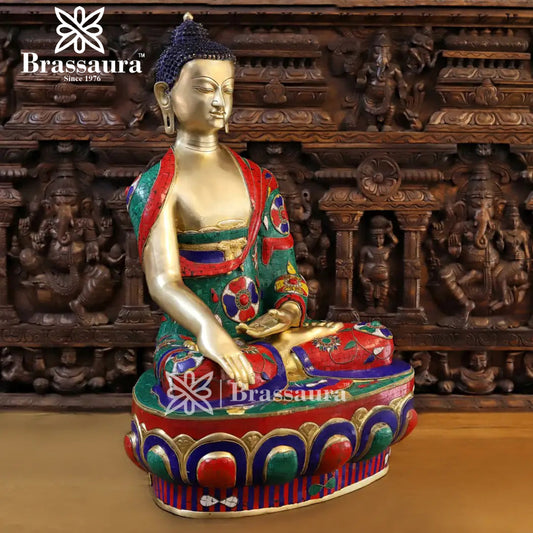 Brass Buddha For Home And Décor Weight 51.3 kg Height 33 Inch