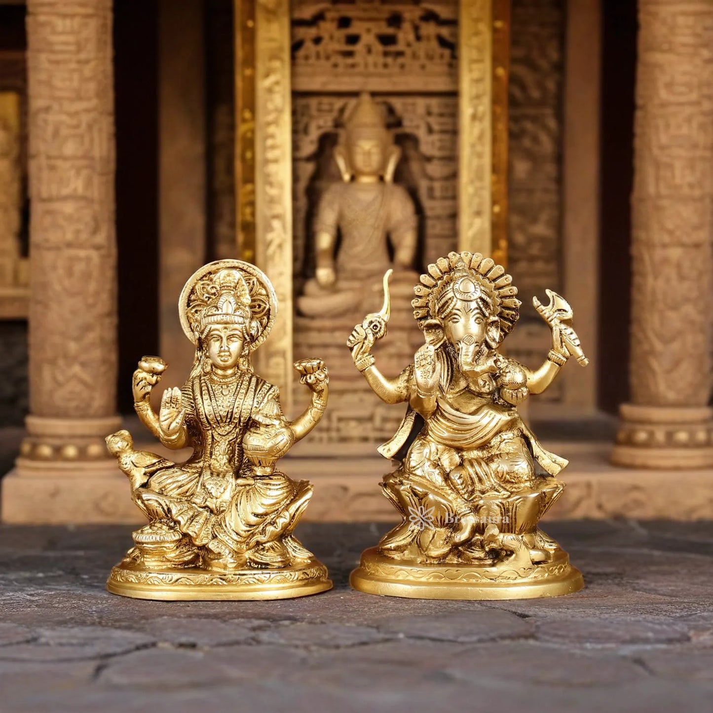 Brass Artistic Lakshmi Ganesh Height 5 Inches & Weight 2 kgs