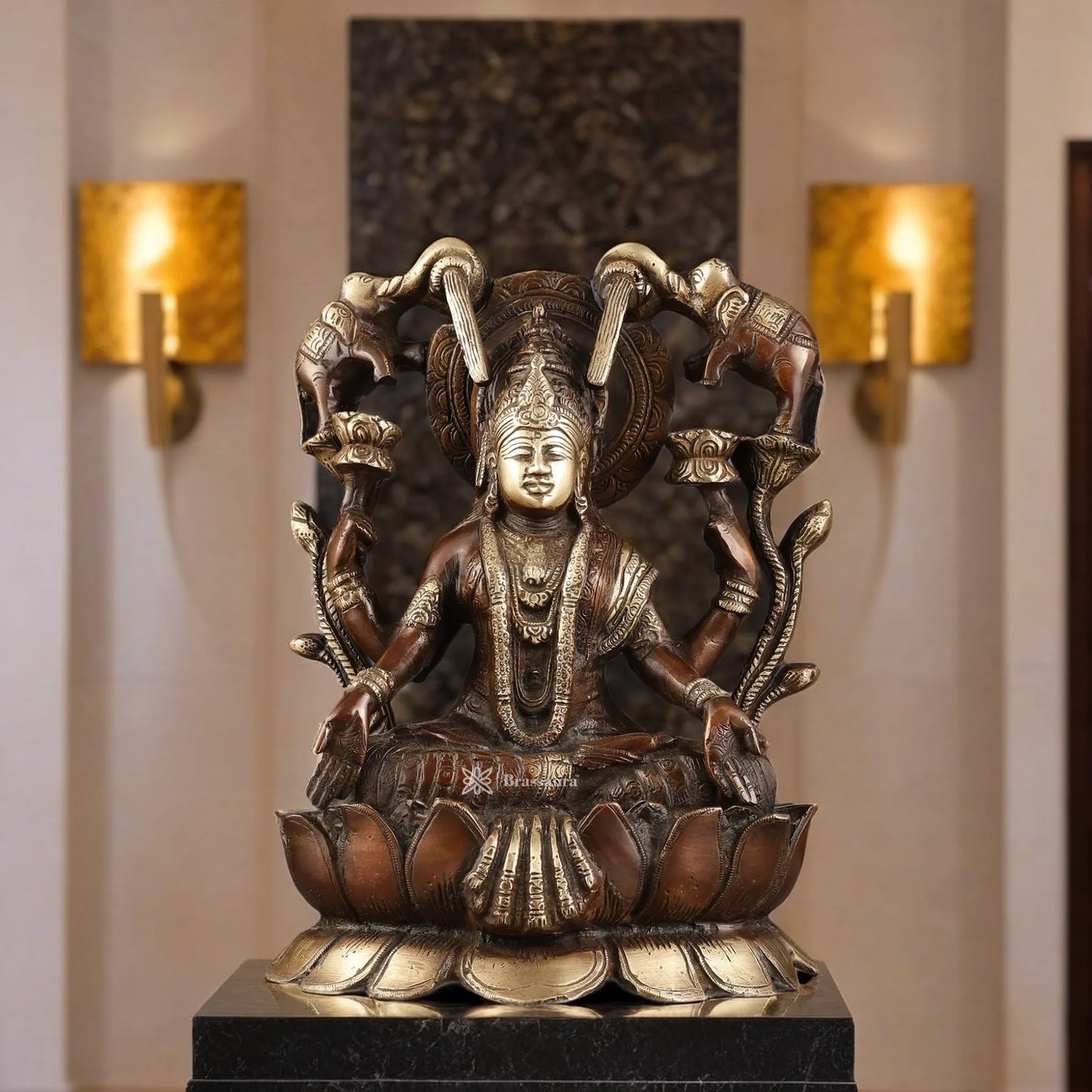 Brass Laxmi Idol for Home and Decor Height 12 Inches & Weight 5.5 Kgs