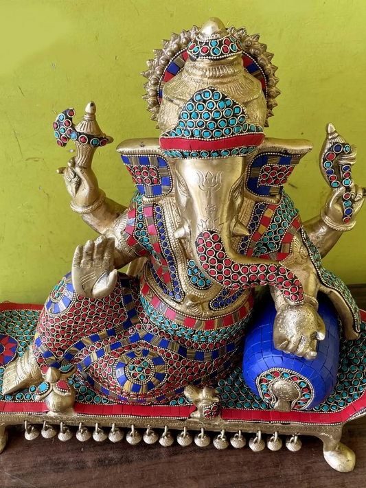 Brassaura® Brass Ganesha Idol | Height 15 Inches