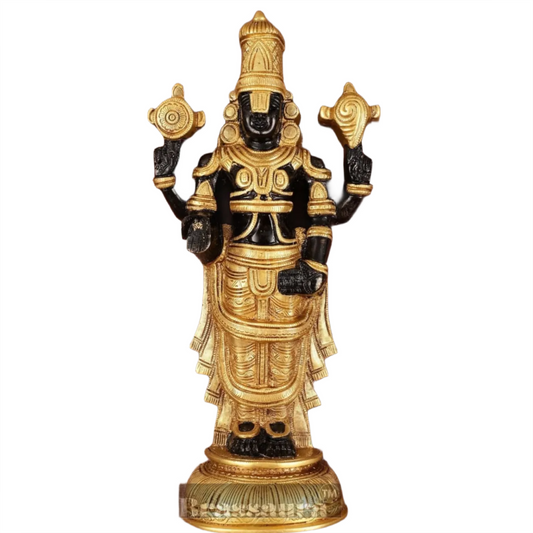 Brassaura™ Brass Tirupati Balaji Wall Hanging Idol – 16 Inches, 7 Kgs