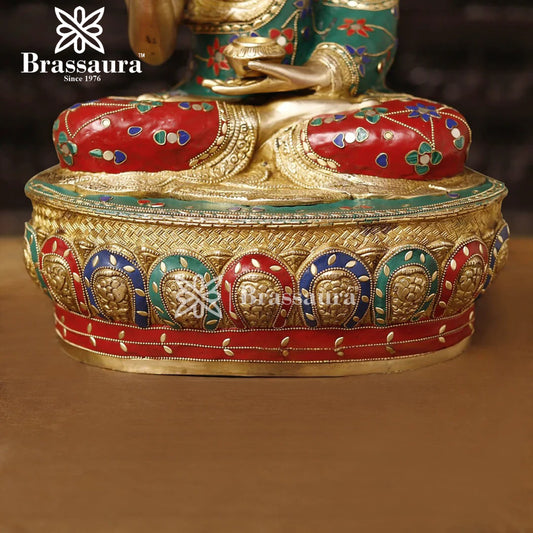 Brass Buddha For Home And Décor Weight 18.84 kg Height 20.5 Inch