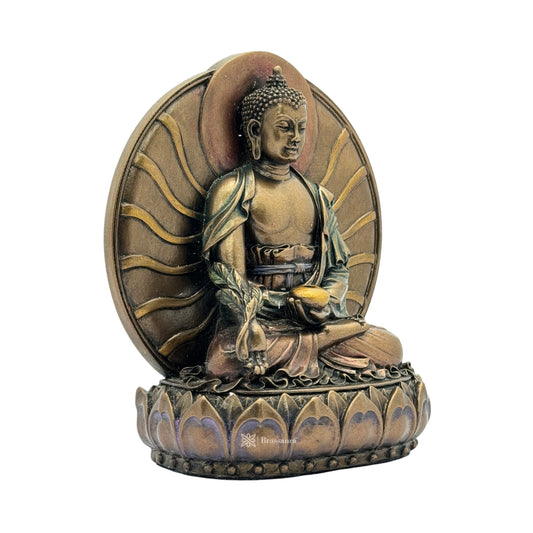 Brassaura™ Resin Buddha Statue – Height 6 Inches & Weight 0.550 Kgs | Serene Meditation Idol for Home & Temple Décor