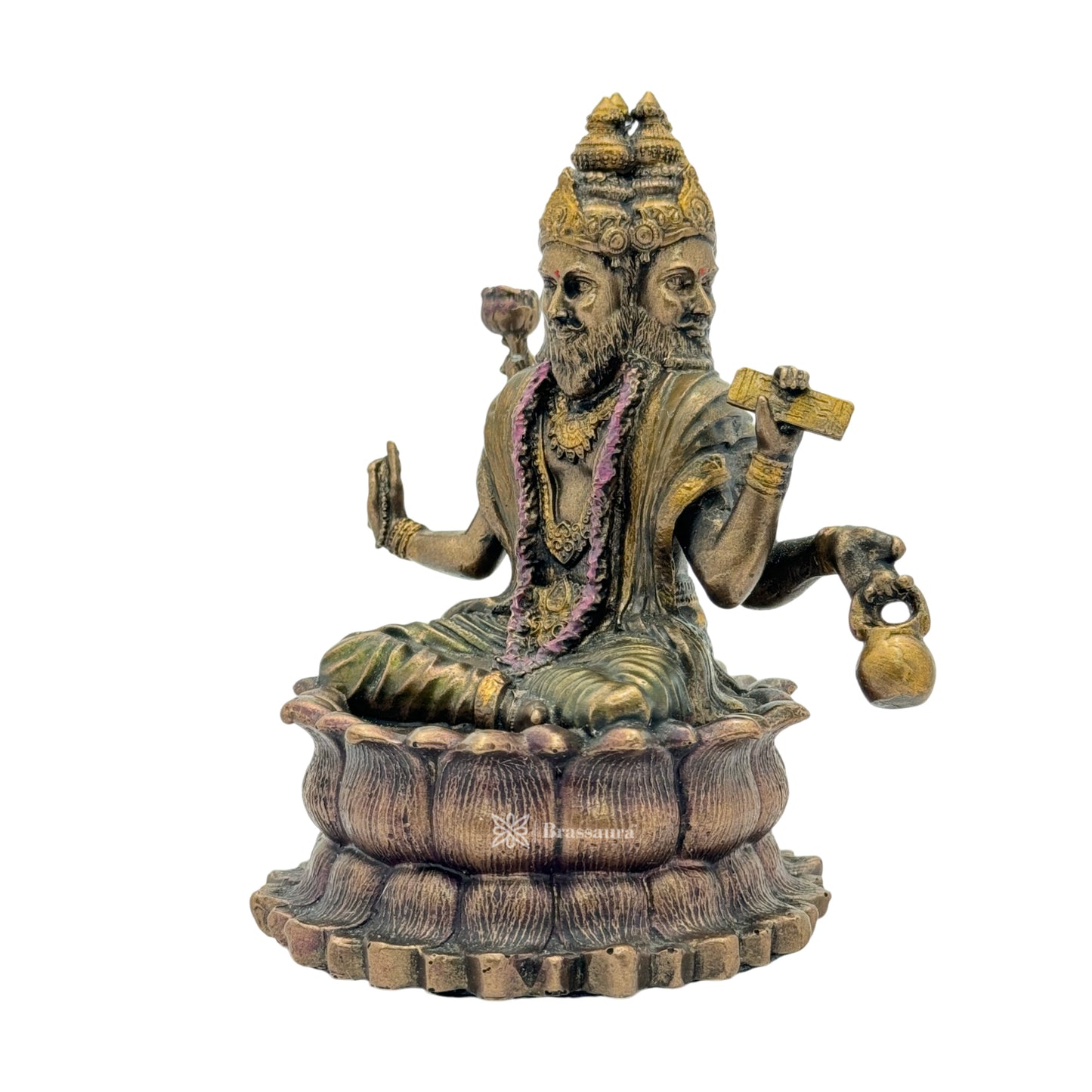 Resin Brahm Dev Statue for Home and Decor And Gift Show Piece for Living Room Weight 355 Grams Height 12 cm