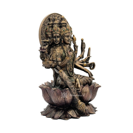 Brassaura™ Resin Gayatri Devi Statue – Height 10 Inches & Weight 2.49 Kgs | Divine Goddess Idol for Temple & Spiritual Décor