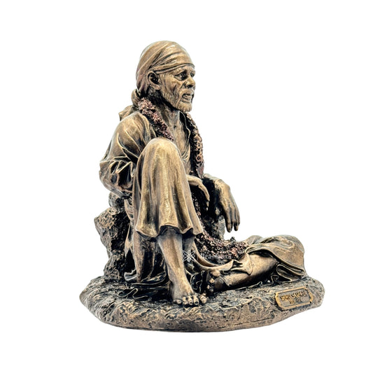 Brassaura™ Resin Sai Baba Statue – Height 6 Inches & Weight 1.5 Kgs | Graceful Handcrafted Idol for Spiritual Ambience