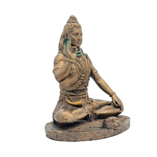 Brassaura™ Resin Mahadev Statue – Height 10 Inches & Weight 2.1 Kg | Pooja & Décor