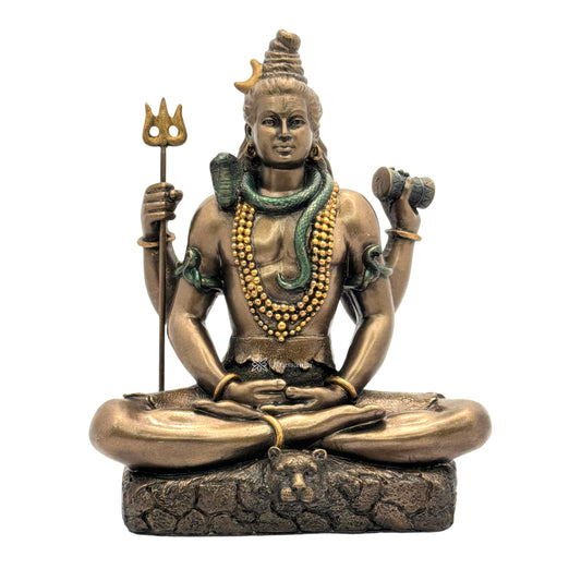 Brassaura™ Resin Mahadev Statue – Height 8 Inches & Weight 1.136 Kg | Pooja & Décor