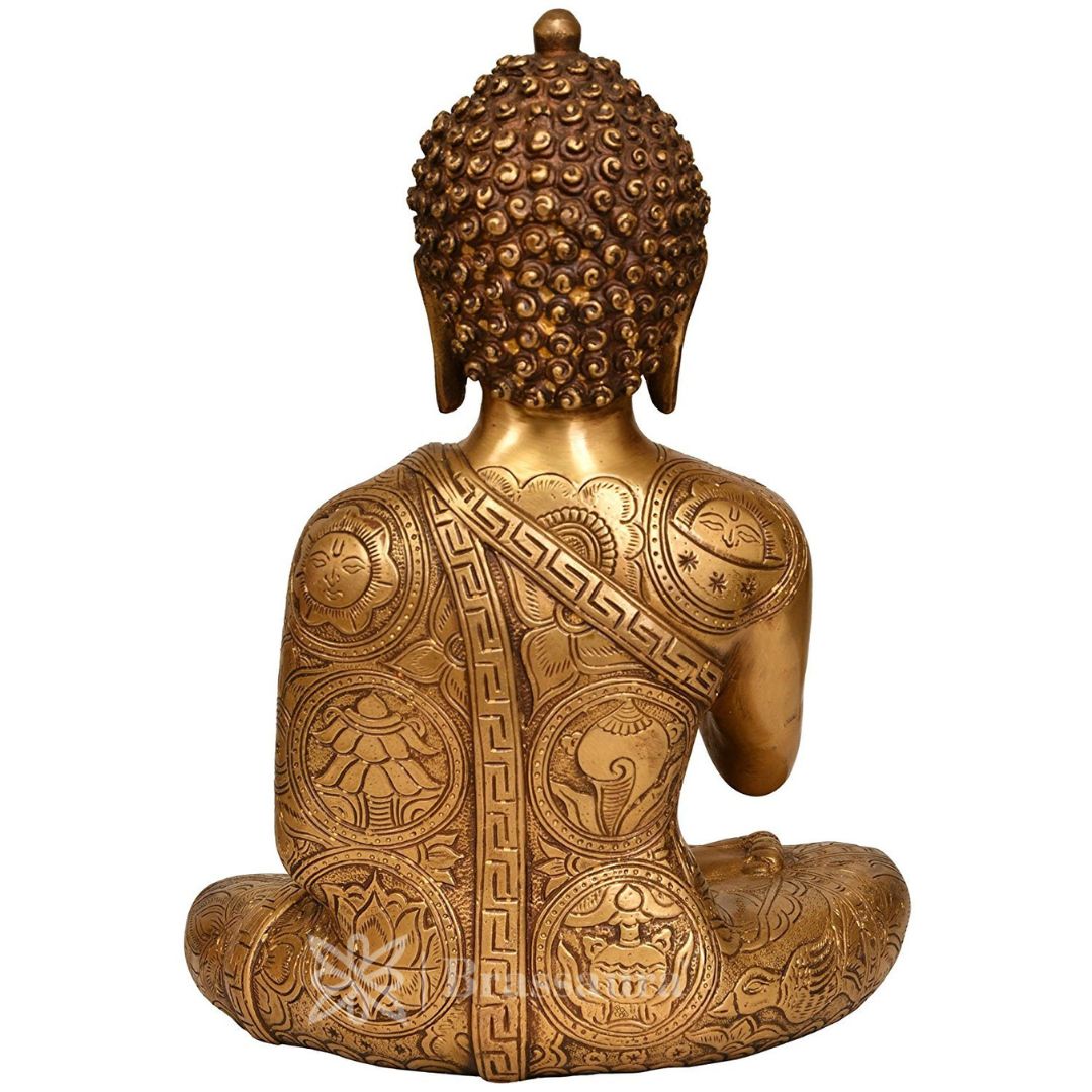 Brassaura™ Brass Blessing Buddha Life Sign Shakyamuni Statue