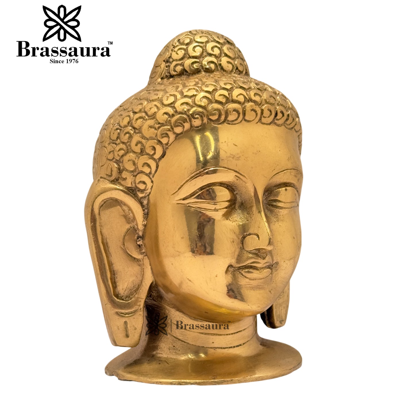 Brass Head Buddha Weight 1.4 Kg & Height 5.8 Inch