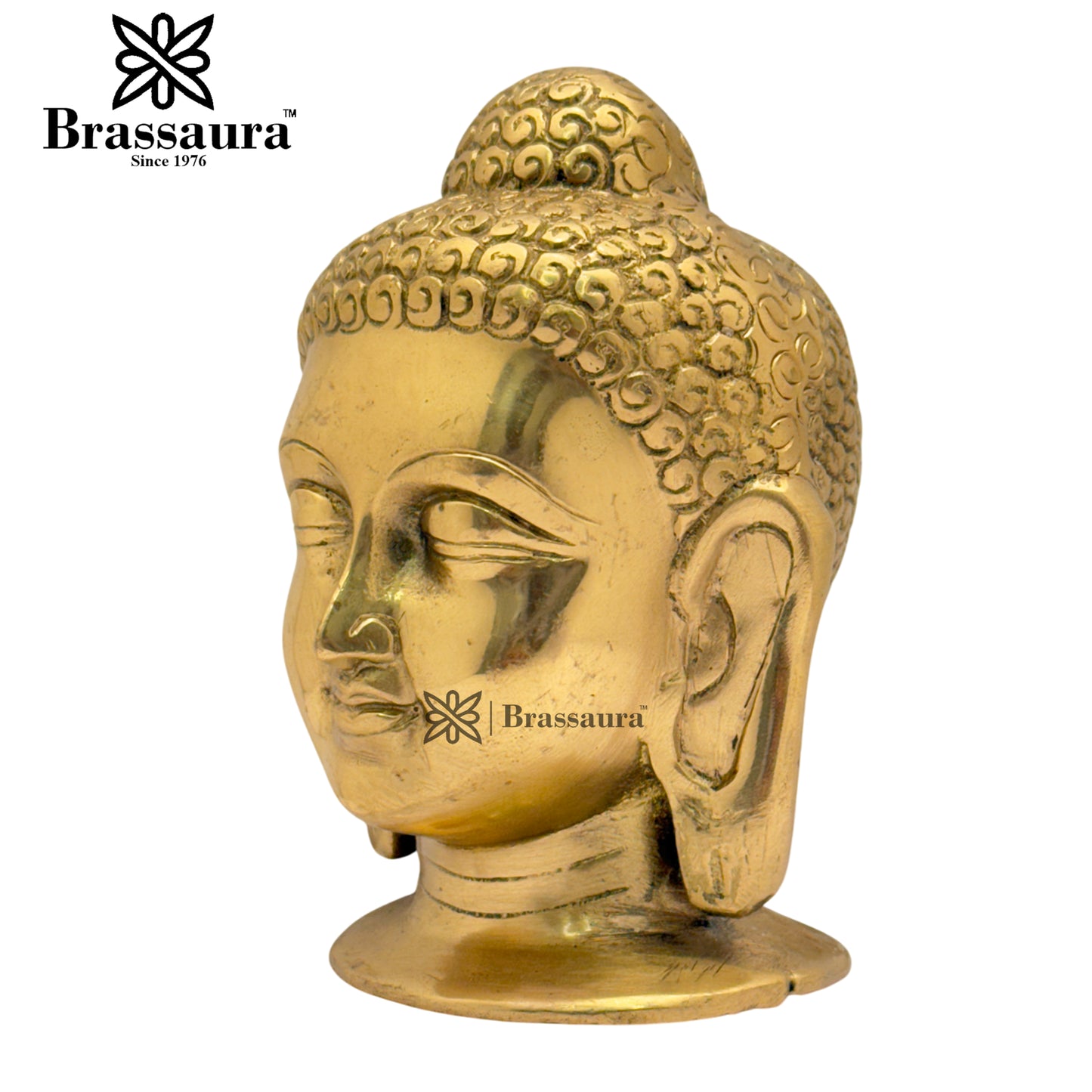 Brass Head Buddha Weight 1.4 Kg & Height 5.8 Inch