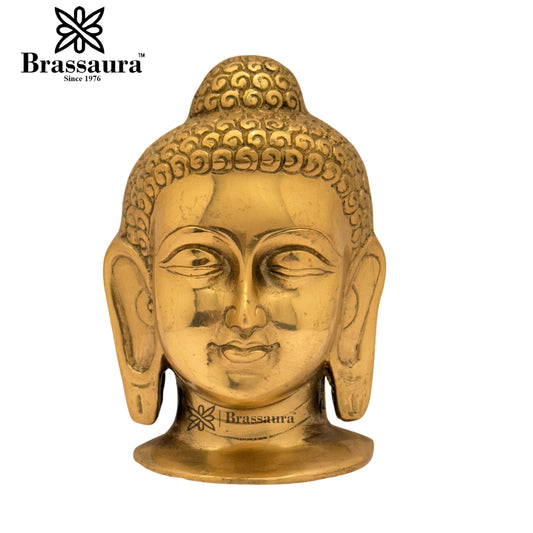 Brass Head Buddha Weight 1.4 Kg & Height 5.8 Inch