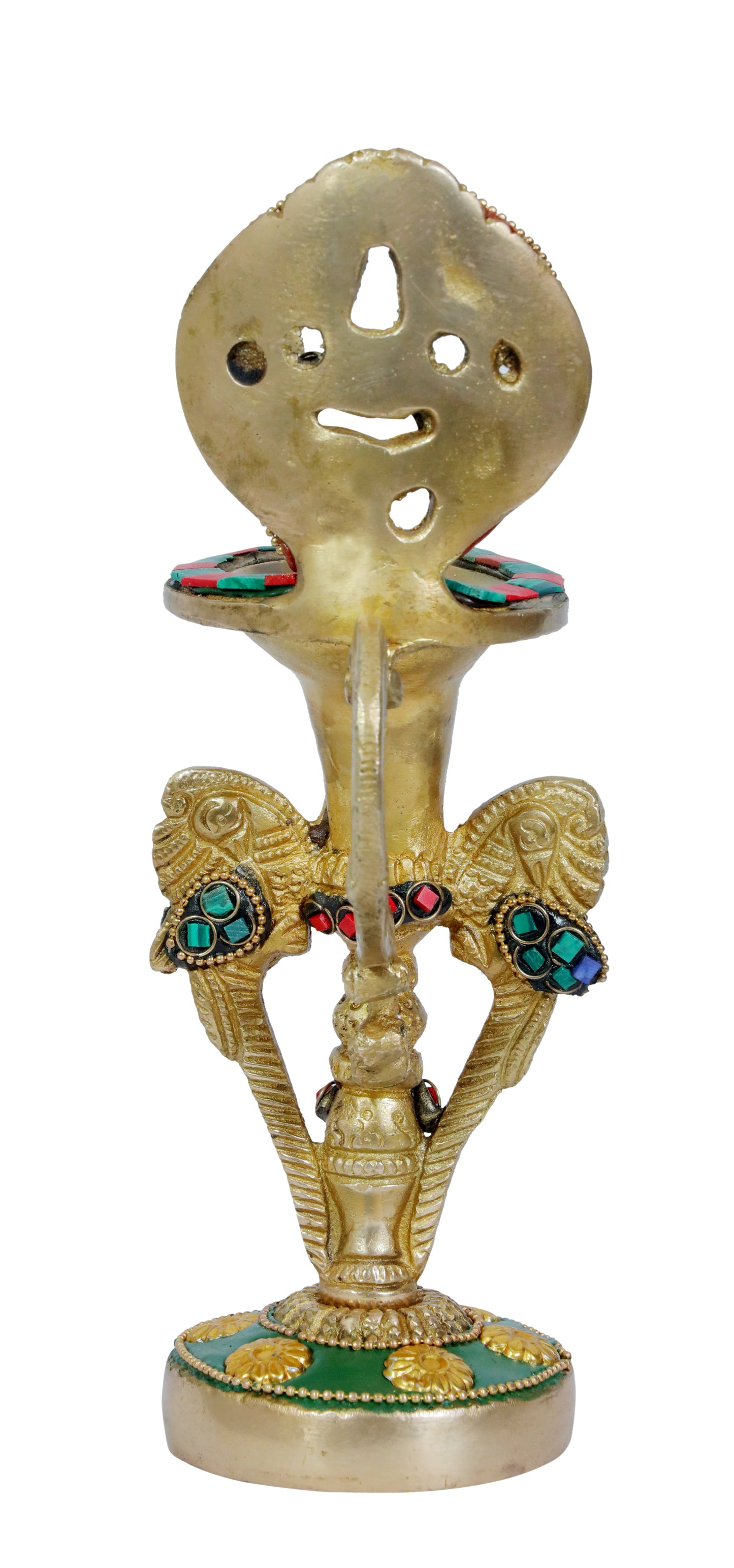 Brass Gem Stone Work Diya Weight 1 Kg Height 10.6 inches