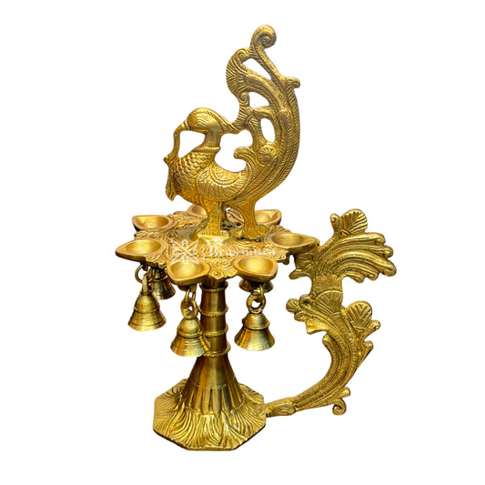 Brass Diya with Stand for Home and Decor Weight 2.2 Kg Height 12 inche