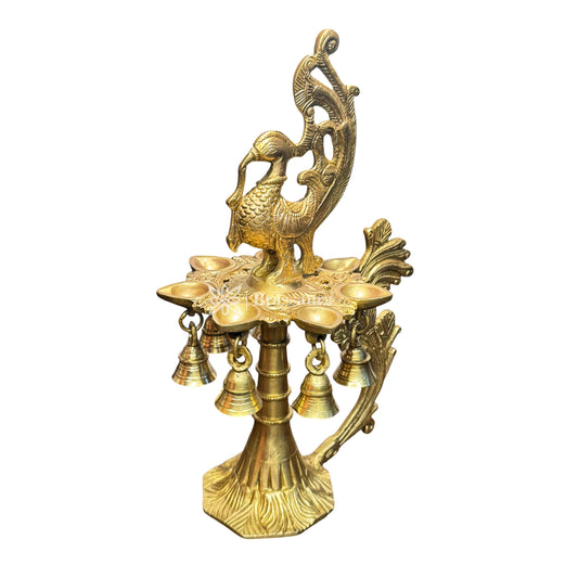 Brass Diya with Stand for Home and Decor Weight 2.2 Kg Height 12 inche