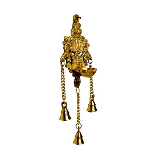 Brassaura™ Brass Diya Wall Hanging for Home-Decor - Weight 0.81 Kgs & Height 15.7 Inches