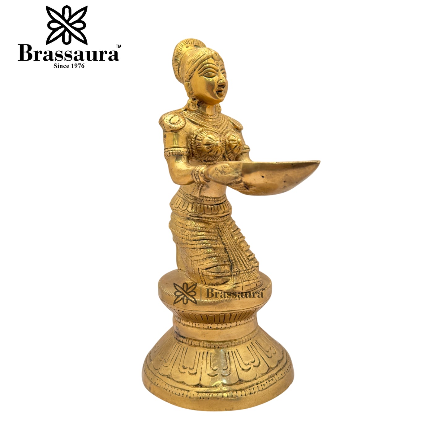 Brass Lakshmi Diya Weight 2.4 Kg & Height 9.5 Inch