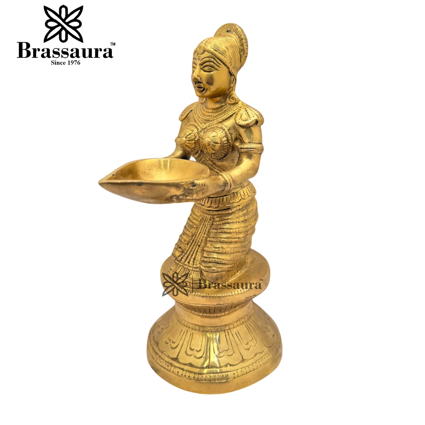 Brass Lakshmi Diya Weight 2.4 Kg & Height 9.5 Inch