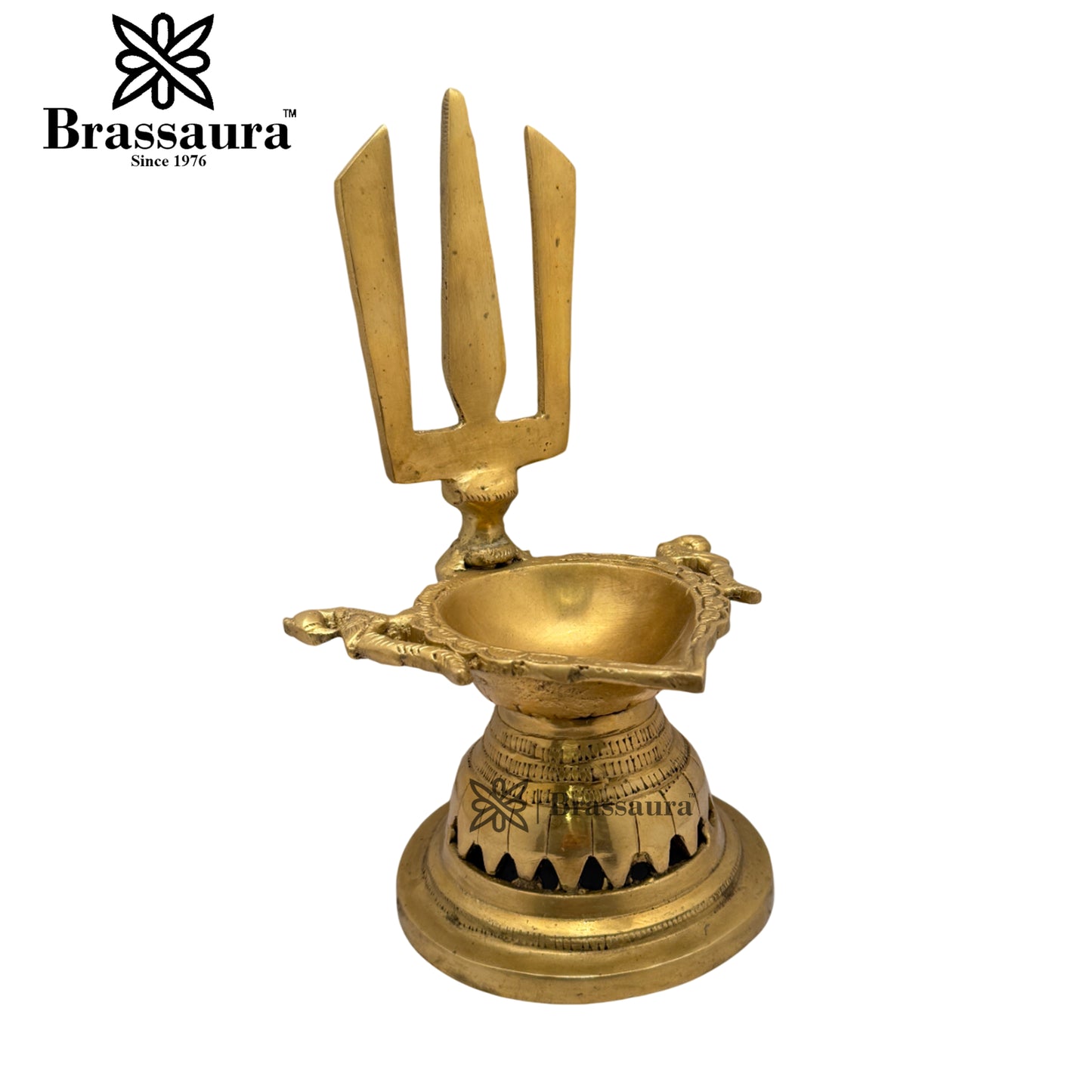 Brass Shiva Trishul Diya Weight 1.7 Kg & Height 9 Inch