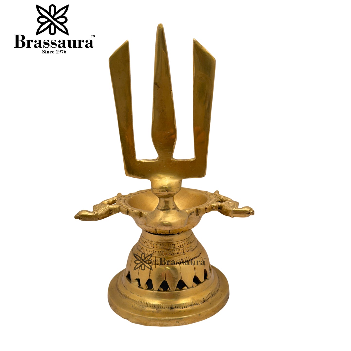 Brass Shiva Trishul Diya Weight 1.7 Kg & Height 9 Inch