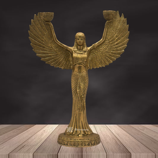 Brass Candle Holder Lady Diya Weight 1.9 Kg & Height 11.5 Inch